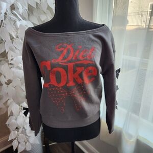 Diet Coke Off The Shoulder Long Sleeve Top Womens XSmall